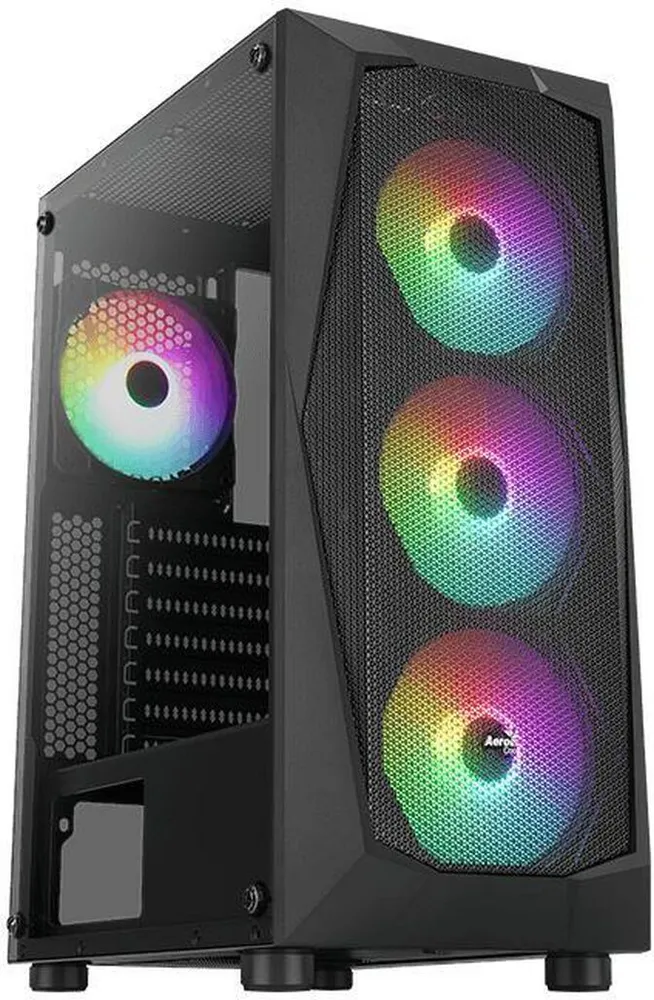 Caixa ATX Aerocool Falcon ARGB Vidro Temperado Preto