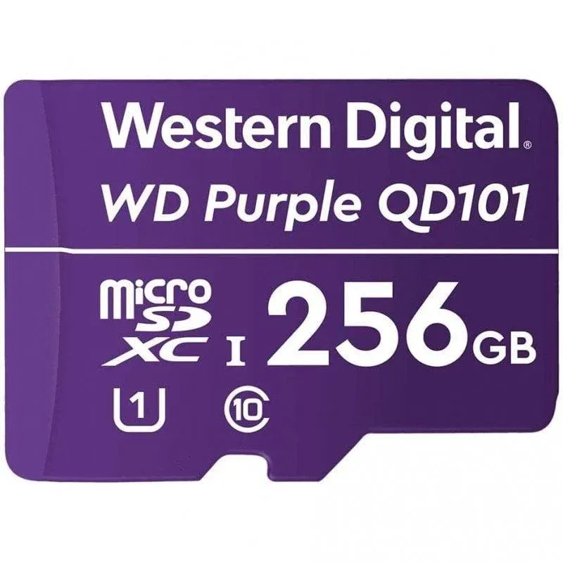 Cartão microSD Western Digital WD Purple QD101 256GB U1 Classe 10 Púrpura