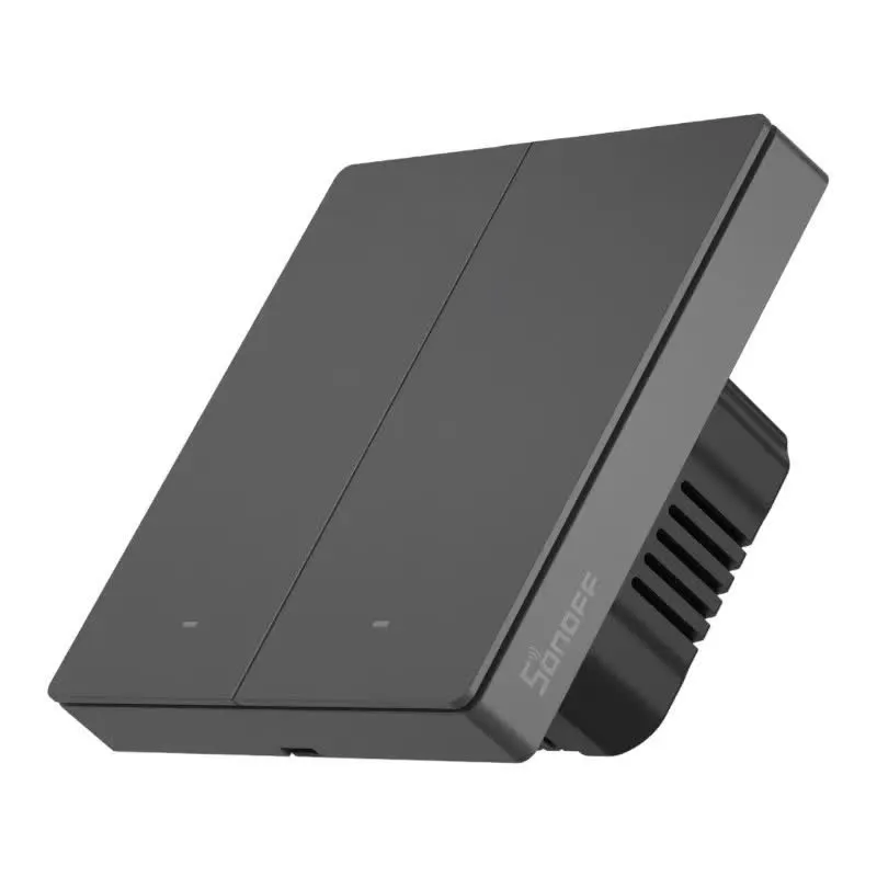 Interruptor de Parede Inteligente M5 WiFi 2 Canais (Cinza) - SONOFF