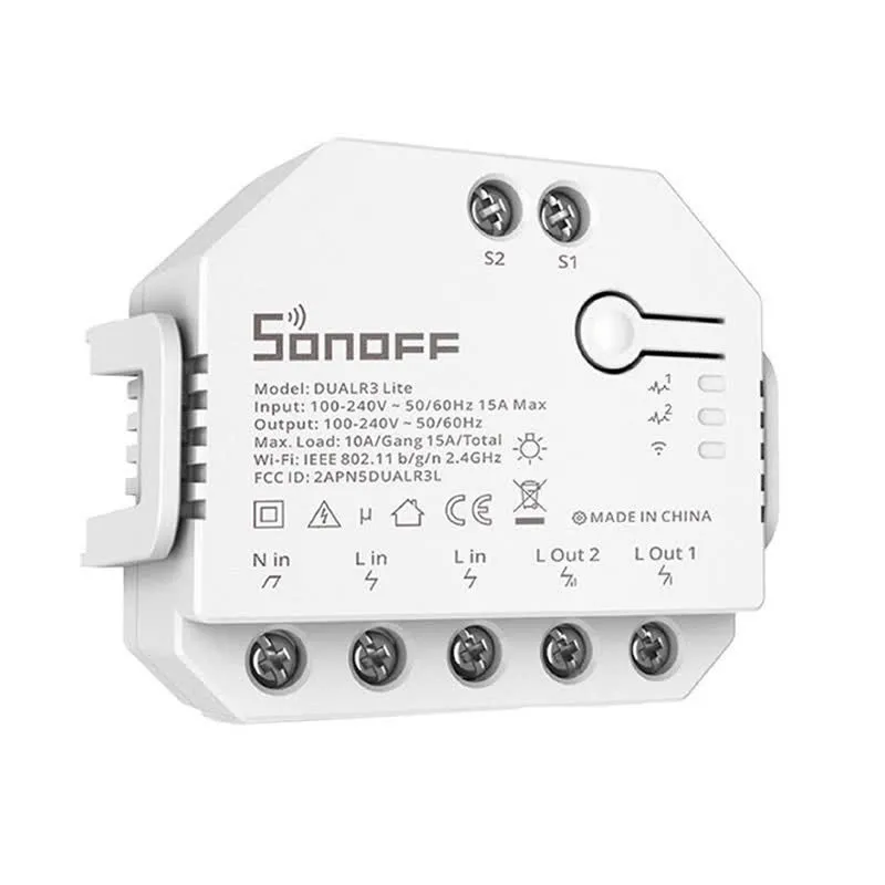 Interruptor Inteligente Wi-Fi de Relé Duplo c/ Controlo de Estores Elétricos - Sonoff DUAL R3 LITE
