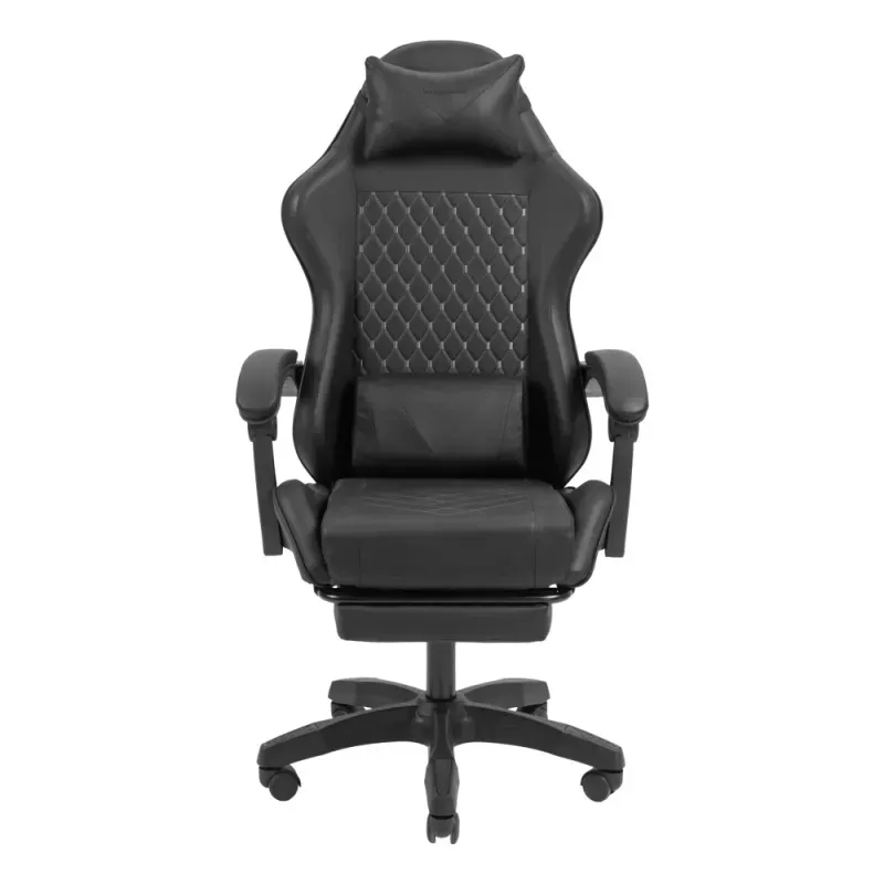 Mars Gaming MGC-X Cadeira Gaming Reclinável em Pele Sintética com Apoio para Pés e Suporte Lombar Preta
