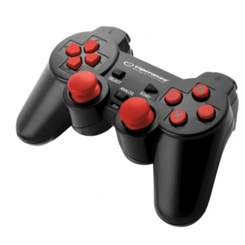 Gamepad Esperanza EGG106R Compatível PC Playstation 2 3 USB Vermelho