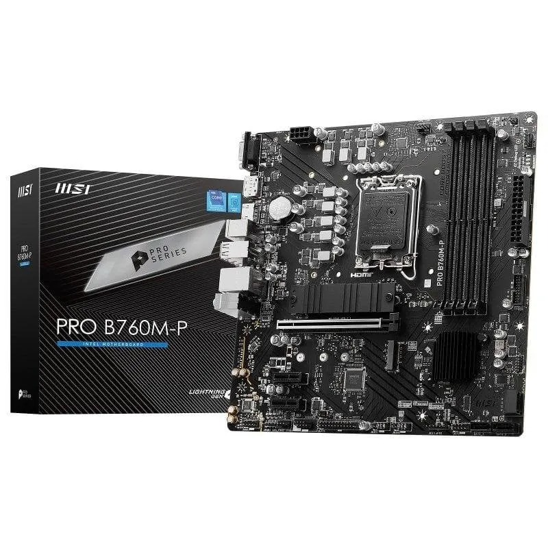 Motherboard MSI PRO B760M-P B760 LGA1700 DDR5 Micro-ATX PCIe 4.0 USB-C