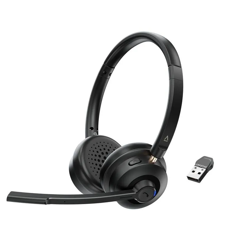 Auriculares Creative Chat Wireless Inalámbricos Bluetooth Cancelamento de Ruído USB-C Preto