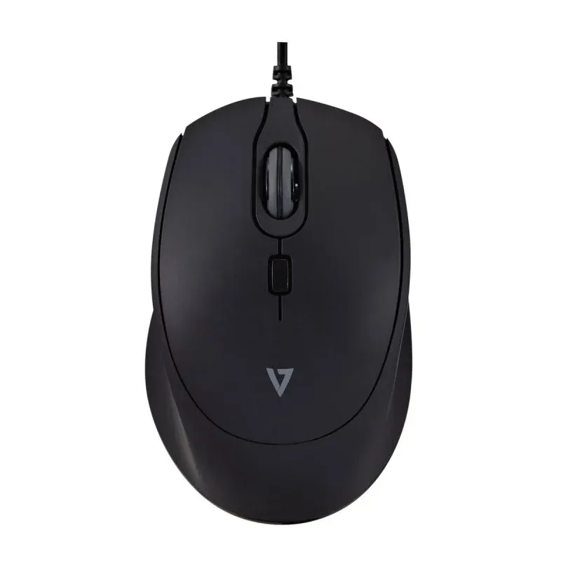 Rato V7 MU350 USB 2500 DPI Preto Silencioso Ambidestro Cabo 4 Botões