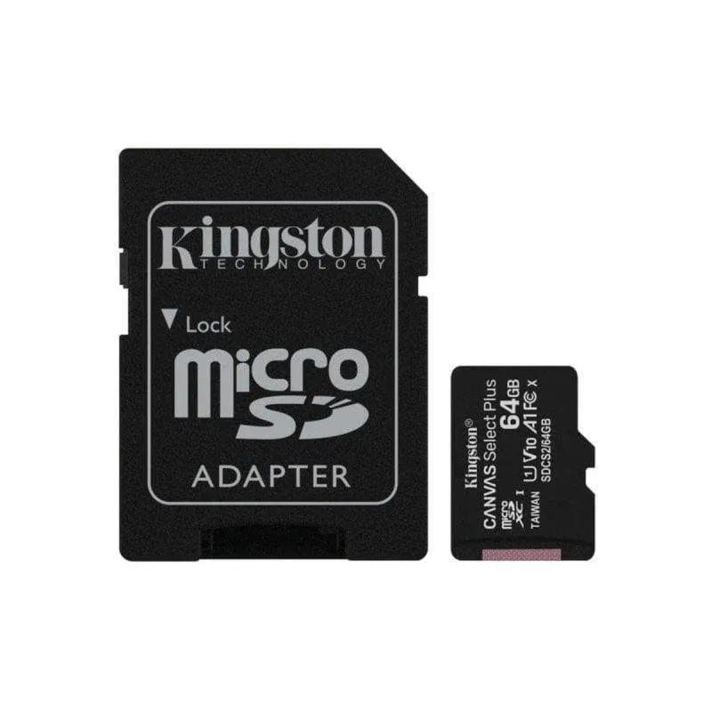 MicroSDXC Kingston Canvas Select Plus 64GB UHS-I Classe 10 com Adaptador SD