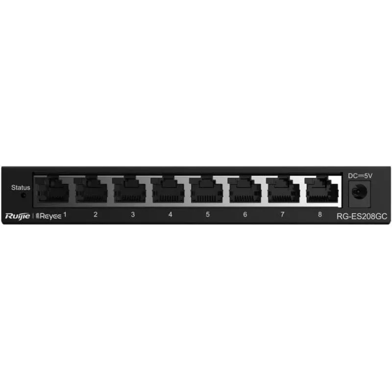 Ruijie Networks RG-ES208GC Switch 8 Portas Gerido L2 Gigabit Ethernet Cinzento