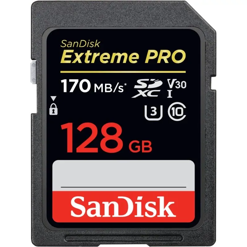 CARTÃO MEMÓRIA SANDISK EXTREME PRO SDXC 128GB UHS-I V30