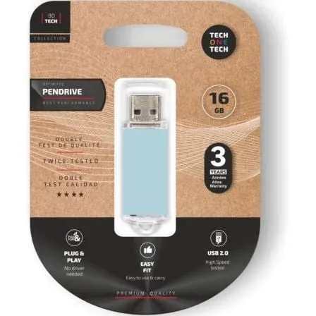 Pen Drive Tech One Tech Basic Pendrive 16GB USB 2.0 Azul Céu