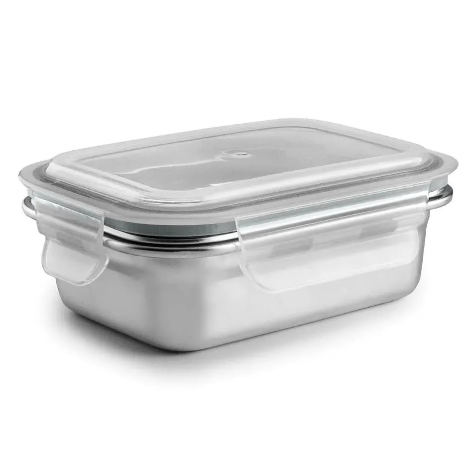Lancheira Ibili 669306 Retangular De Aço Inoxidável. 600Ml Adequado Para Micro-Ondas