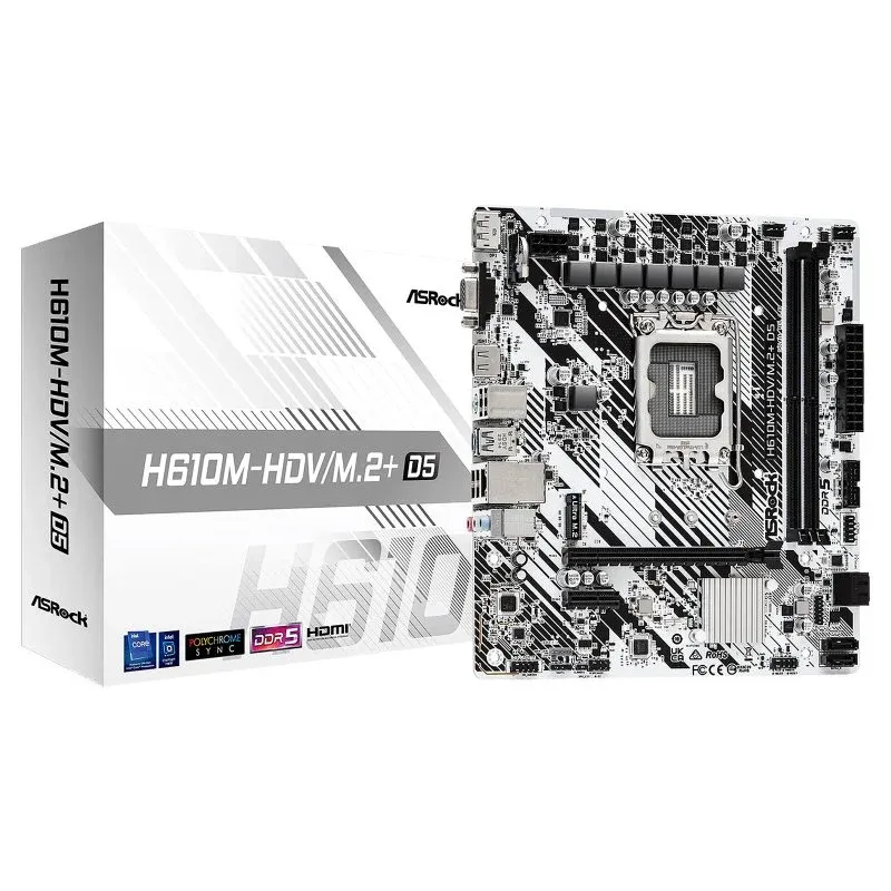 ASRock H610M-HDV/M.2+ D5 Motherboard Micro-ATX Intel H610 LGA 1700 DDR5