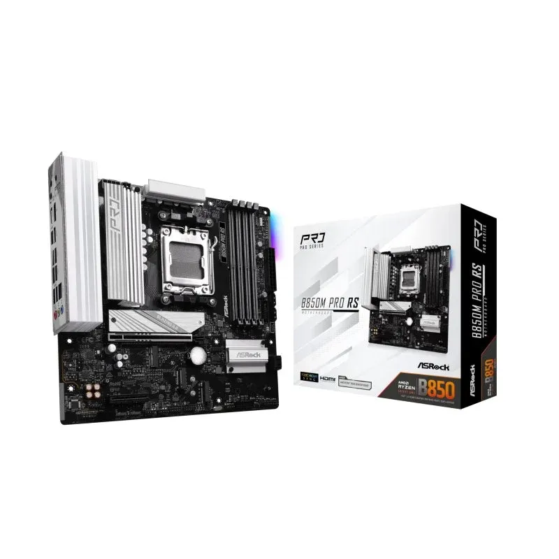 ASRock B850M Pro RS AM5 Micro ATX DDR5 PCIe 4.0/5.0 USB-C motherboard para jogos/criatividade