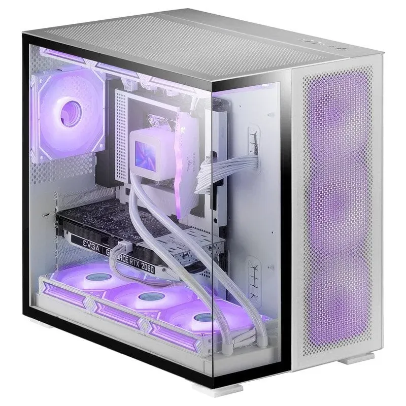 Caixa Extended-ATX Mars Gaming MC-NOVA2 XXL Frameless Dual Tempered Glass Branca