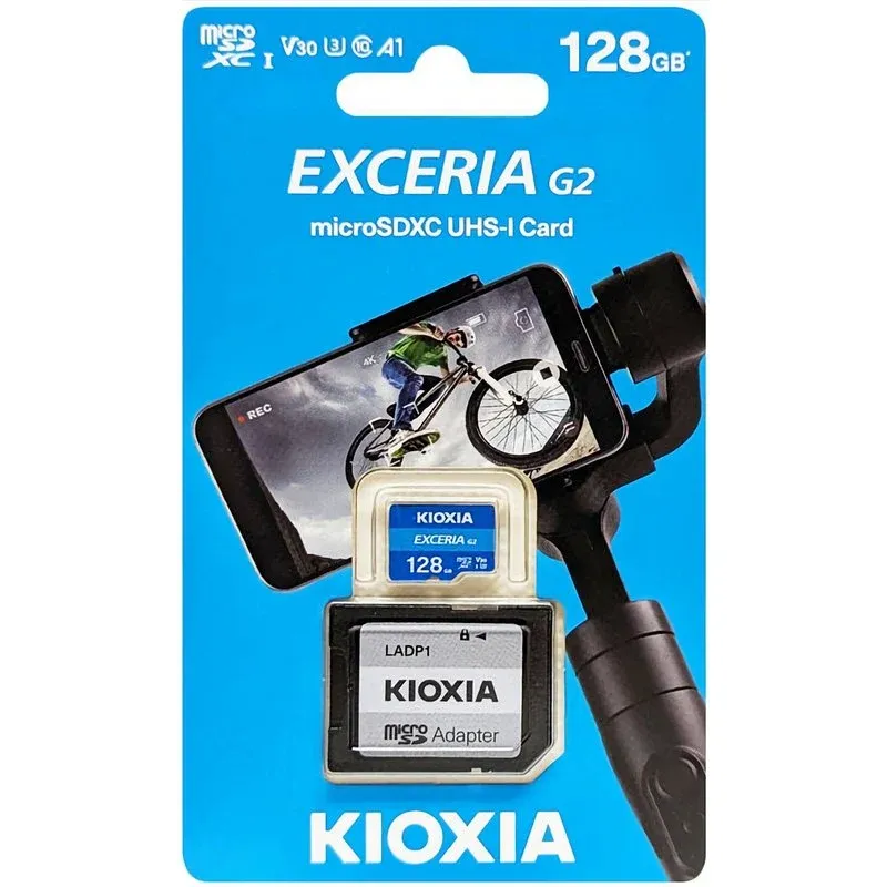 Kioxia Exceria G2 MicroSDXC 128GB UHS-III U3 A1 V30 Classe 10 + Adaptador SD