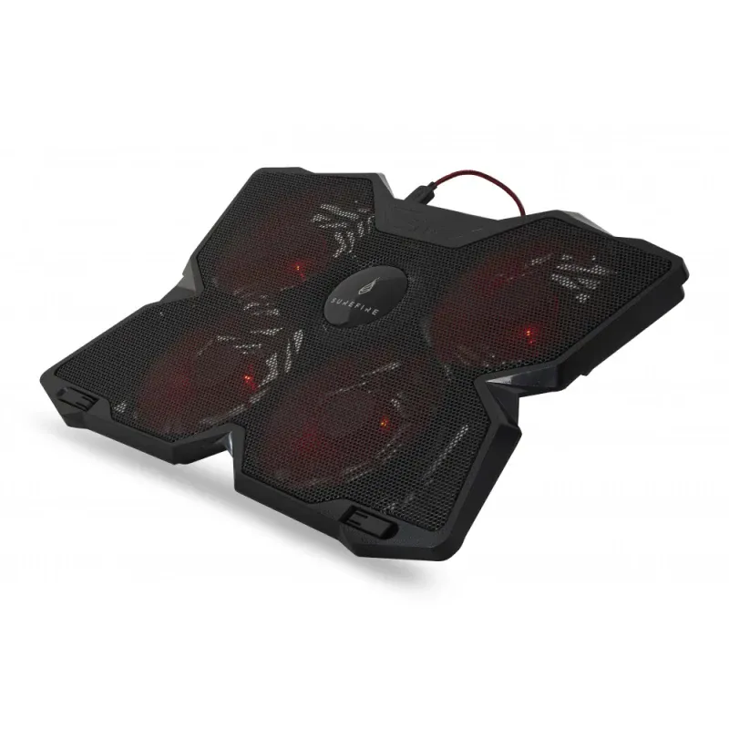SUREFIRE BASE P/ PORTATIL GAMING 17" BORA RED LEDS 4xFANS