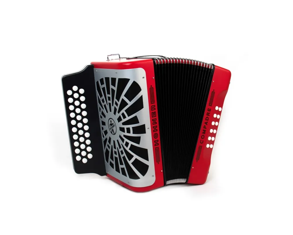 Hohner Concertina Compadre ADG Red Silver Grill (Lá Ré Sol)