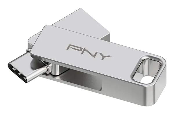 Pen Drive PNY DUO LINK Unidade Flash USB-A/USB-C 64GB Aço Inoxidável