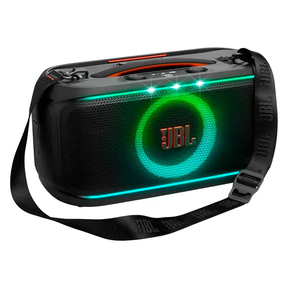 Coluna Portátil JBL PartyBox On-The-Go 2, Bluetooth, Correia para o Ombro, Preta + Microfone