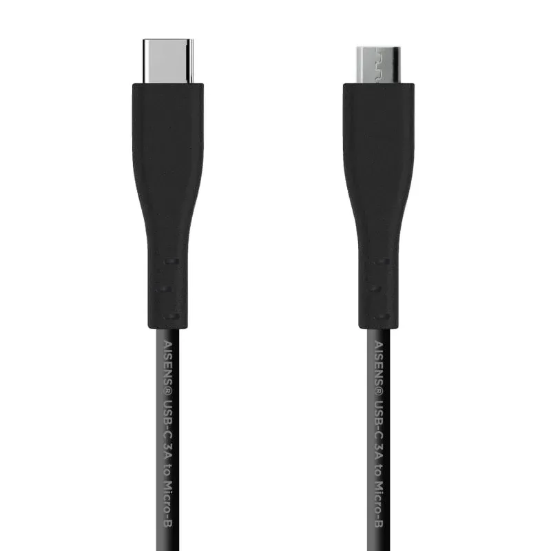 Cabo Aisens USB 2.0 3A Tipo C Macho a Micro B Macho 1m Negro
