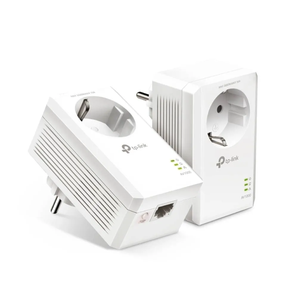 Kit Adaptador Powerline TP-Link TL-PA7017P KIT AV1000 Homeplug AV2 Gigabit Passthrough