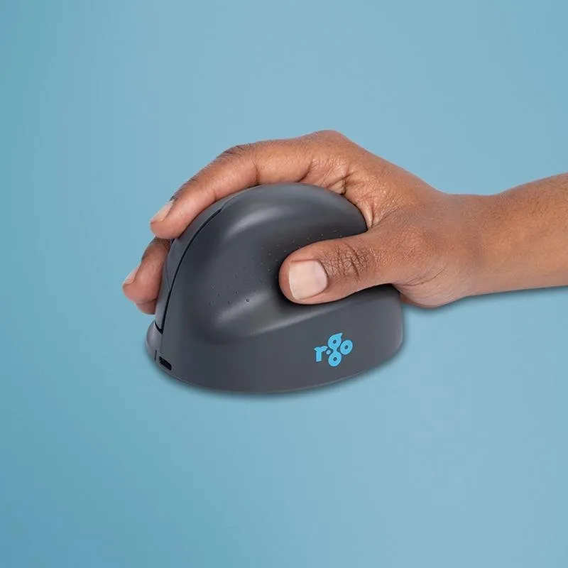 Ratón R-Go Tools HE Basic Bluetooth 1600 DPI Cinzento Ergonomia Vertical Recarregável