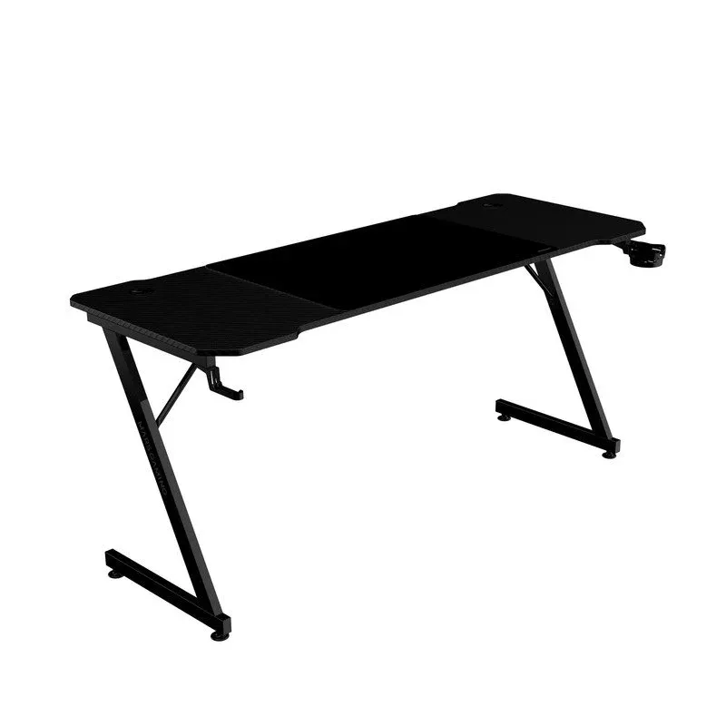 Mars Gaming MGD-X160 Mesa Ergonómica com Tapete XXL + Suportes para Auscultadores e Bebidas 160x60cm Preta