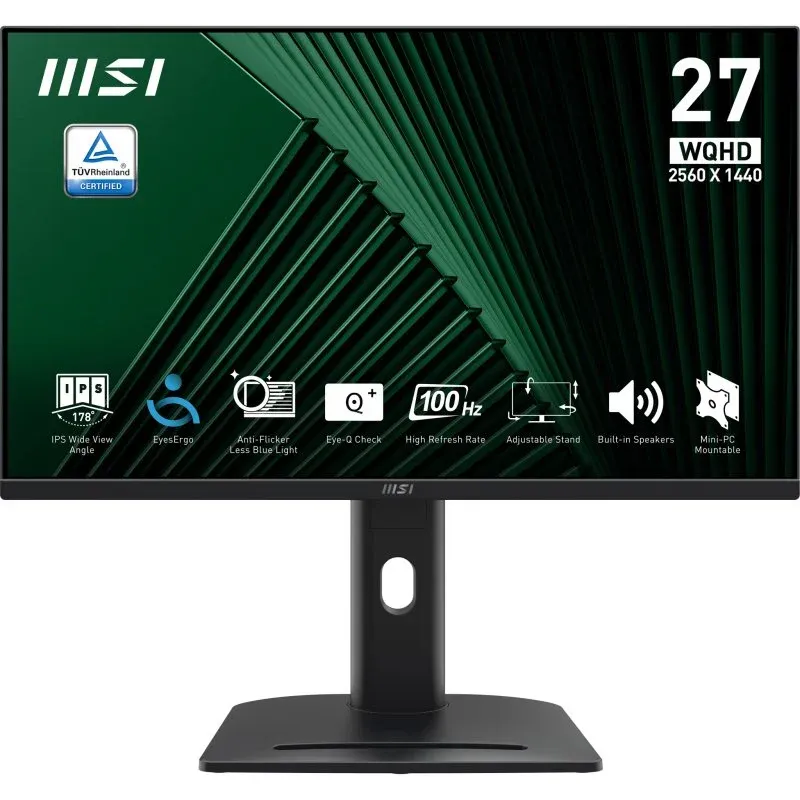 Monitor MSI Pro MP275QPG 27" Wide Quad HD 100Hz IPS Tempo de resposta 1ms Antirreflexo Altura ajustável