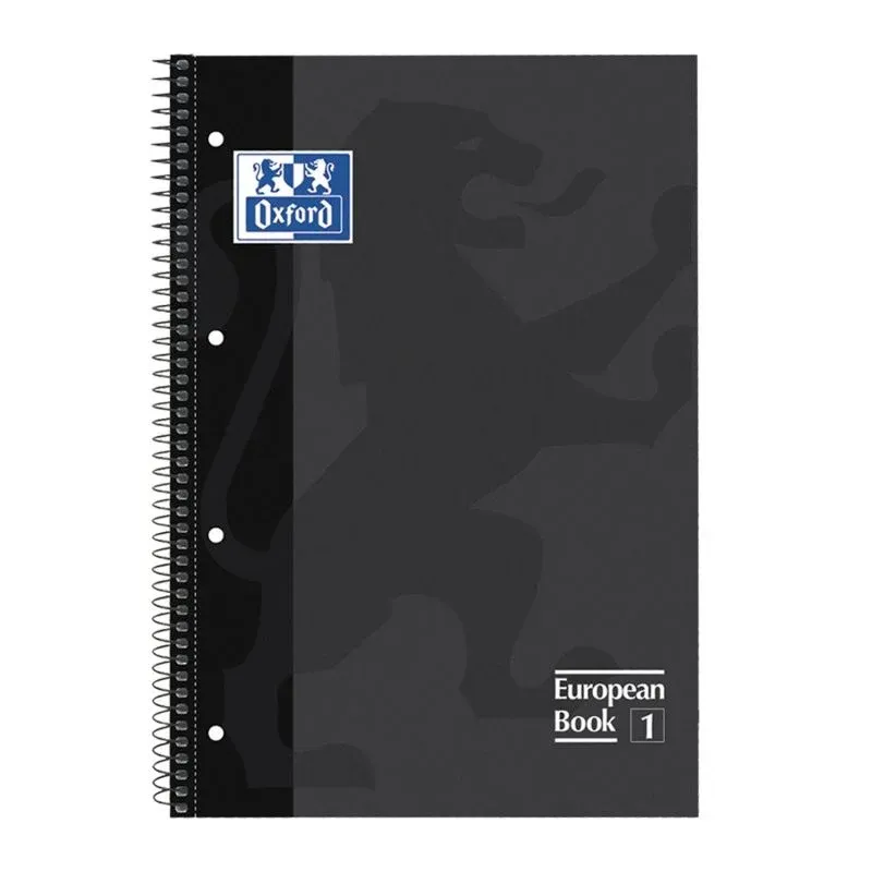 Caderno A4 Quadriculado Oxford European Book 1 Cinza