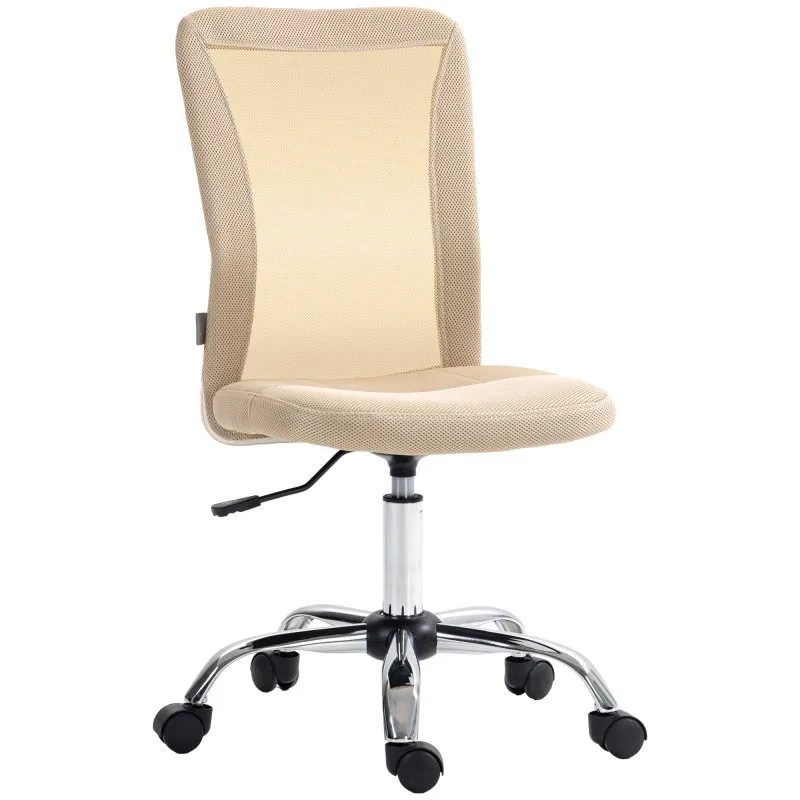 Vinsetto Cadeira de escritório em malha com altura ajustável 43x56x90-100 Cm Bege