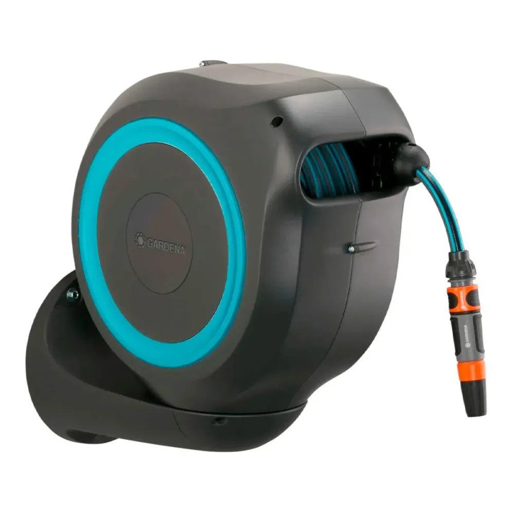 Enrolador de Mangueira Automático de Parede Gardena L 30m Azul