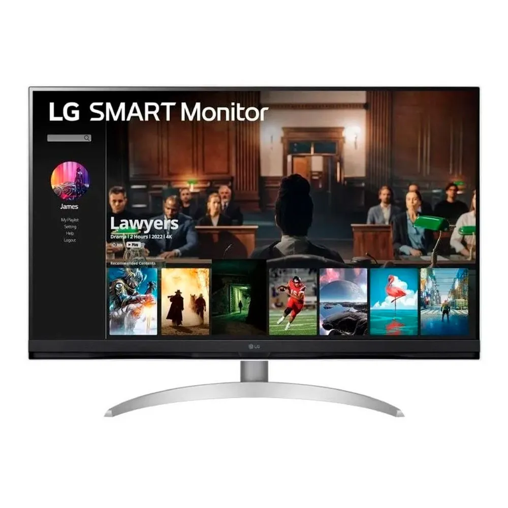 Monitor LG Smart Monitor 31.5" VA 4K UHD 60Hz 32SQ700S-W Branco