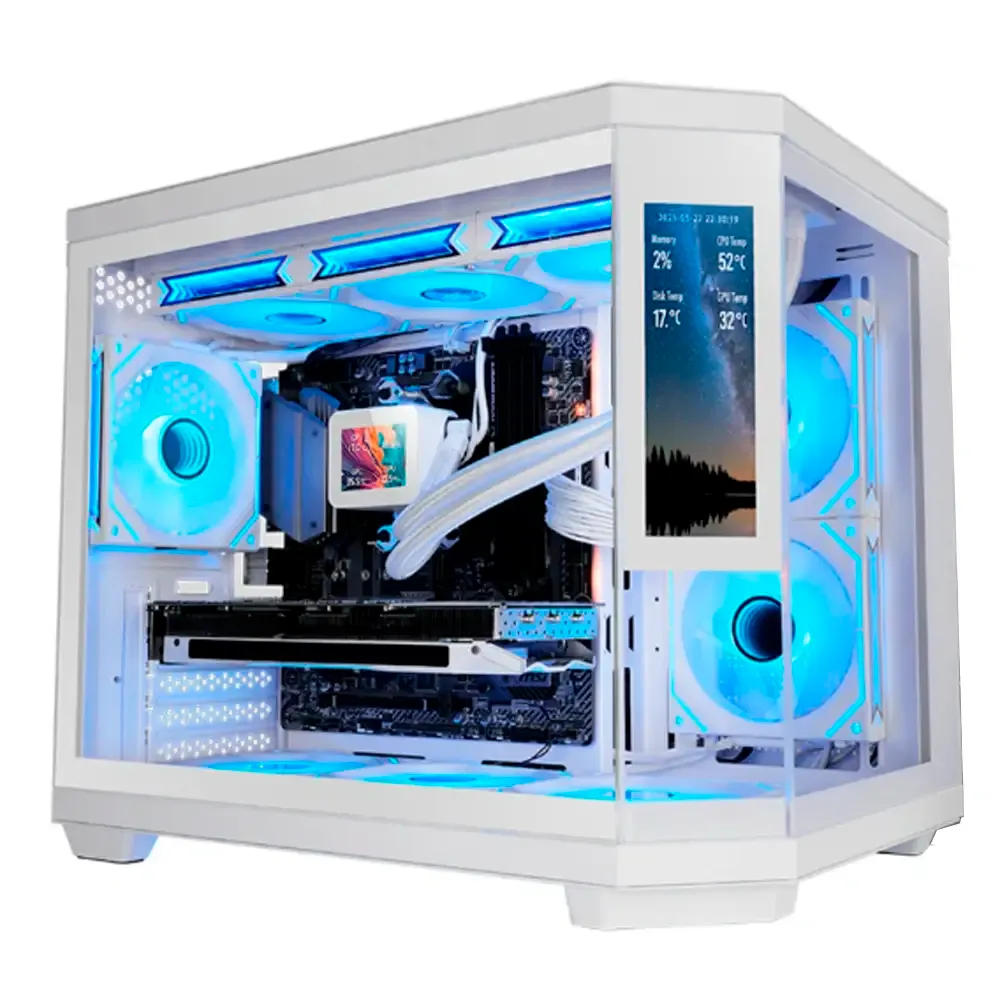 Caixa Micro-ATX Mars Gaming MC-3TCORELCDM Tempered Glass Branca