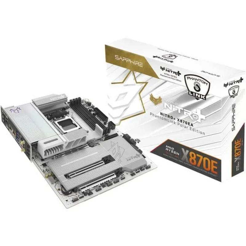 Motherboard SAPPHIRE NITRO+ X870EA WIFI7 AMD X870E DDR5 AM5 ATX RGB Wi-Fi 7 Bluetooth