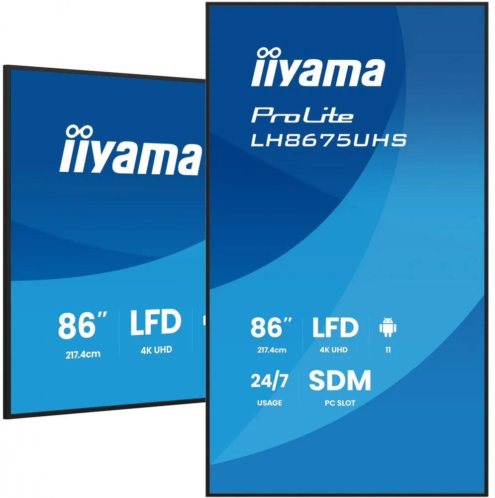 iiyama LH8675UHS-B2AG 86" 3840x2160 UHD painel IPS Haze LH8675UHS-B2AG