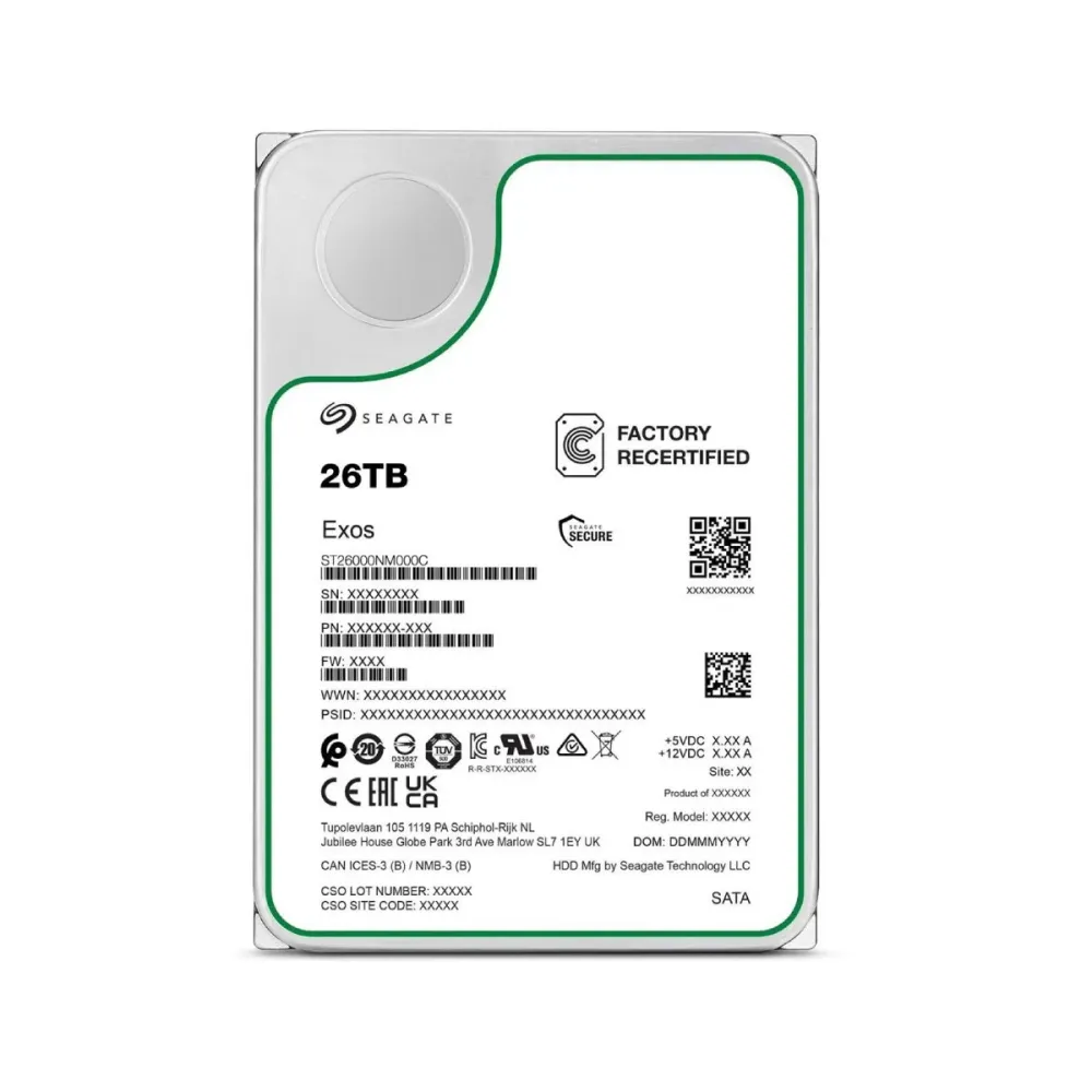 Disco Rígido 3.5" Seagate Exos 26TB 7200RPM SATA III