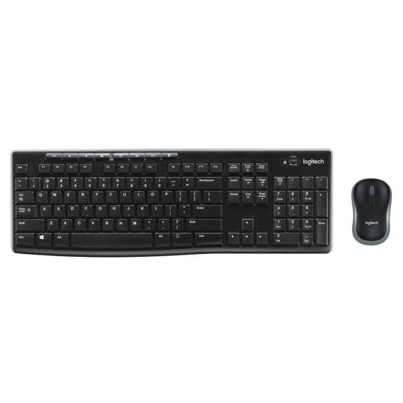 Teclado completo sem fios Logitech MK270 com recetor nano USB e rato resistente a salpicos