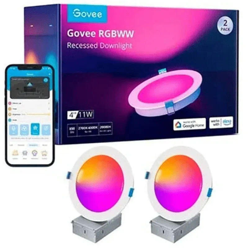 Pack de Luzes LED RGB WiFi Encastráveis Govee RGBWW
