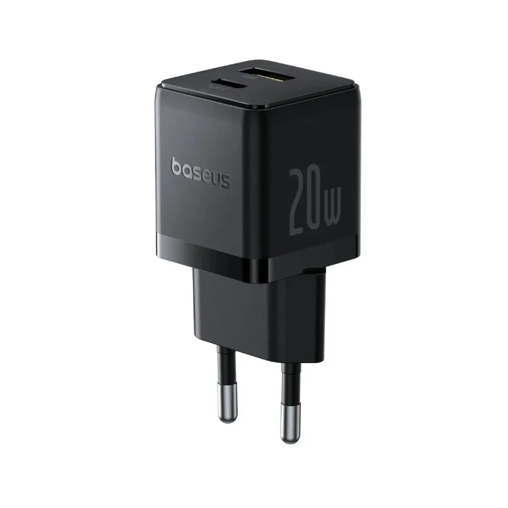 Carregador Baseus Palm Fast Charger USB-C / USB-A 20W Preto