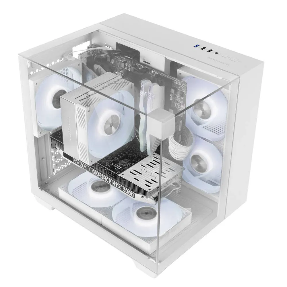 Caixa Micro-ATX Mars Gaming MC-VISIONM Compact Gaming Tempered Glass Branca