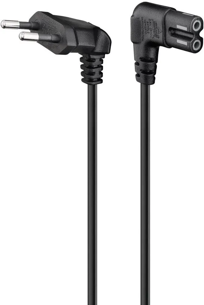 Cabo de Alimentação Ewent EC1917 2 Pinos Schuko para IEC C7 90° 1.8m Preto