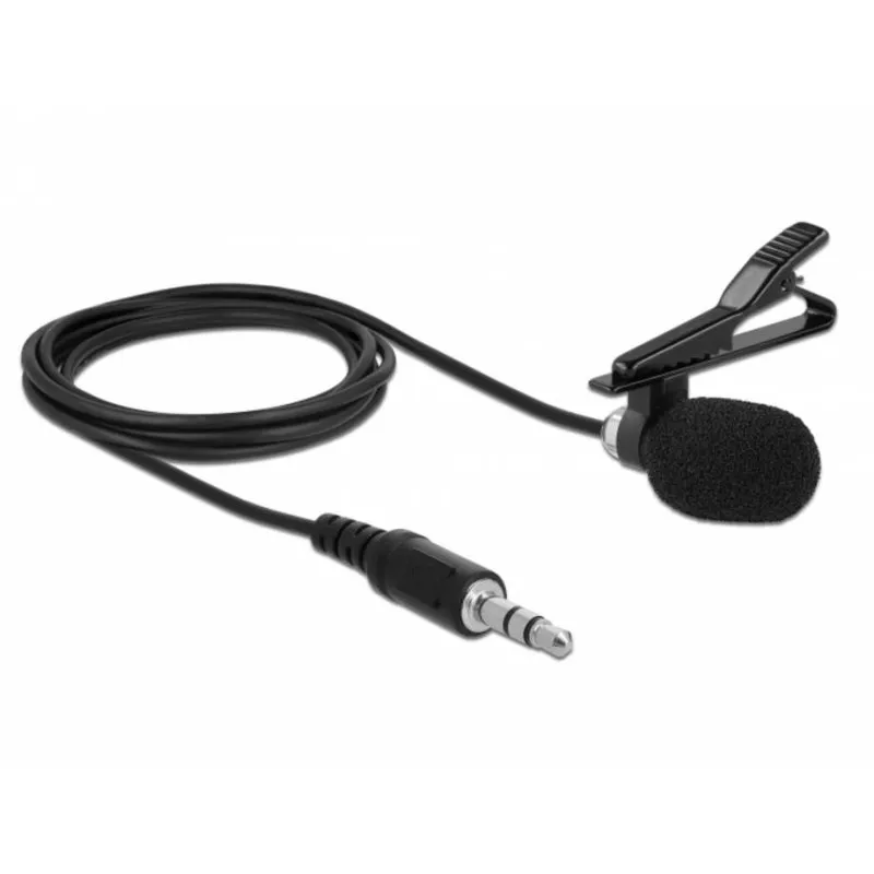 Microfone DeLOCK 66279 com fio omnidirecional com clipe e cabo 1,8 m