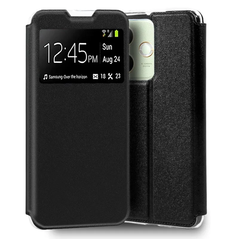 Capa Flip Cover Cool para Motorola Edge 50 Fusion Lisa Preta