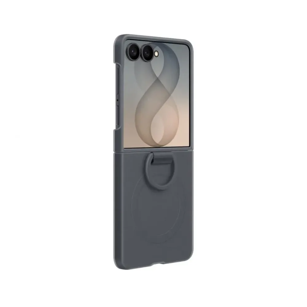 Capa Magnética Silicone c/Anel Samsung Z Flip8 Preta
