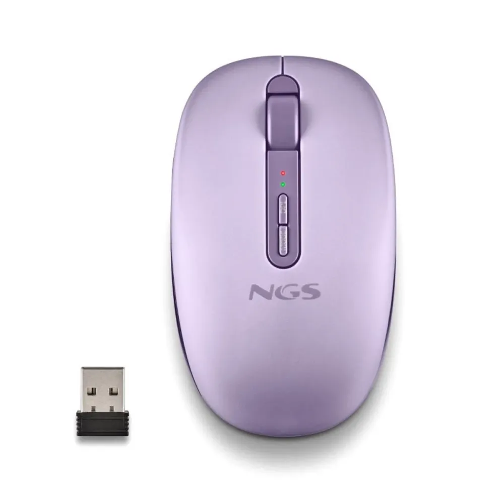 Rato Ergonómico Sem Fios NGS Fog Dual 1600DPI Violeta
