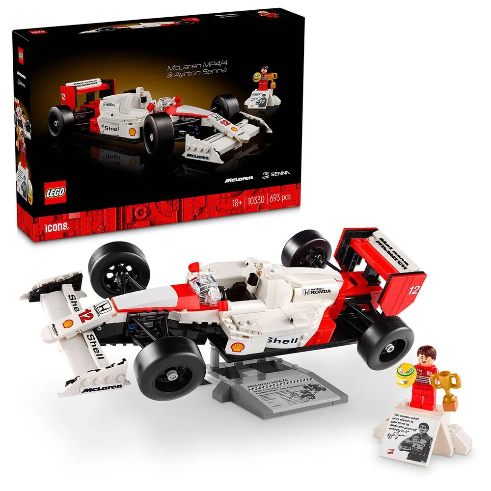 LEGO Icons: McLaren MP4/4 e Ayrton Senna F1® | Idades 18+ | 693 Peças | Item 10330