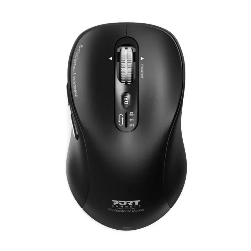 Rato Port Designs 900707C RF Wireless Bluetooth 3200 DPI Preto Recárregavel