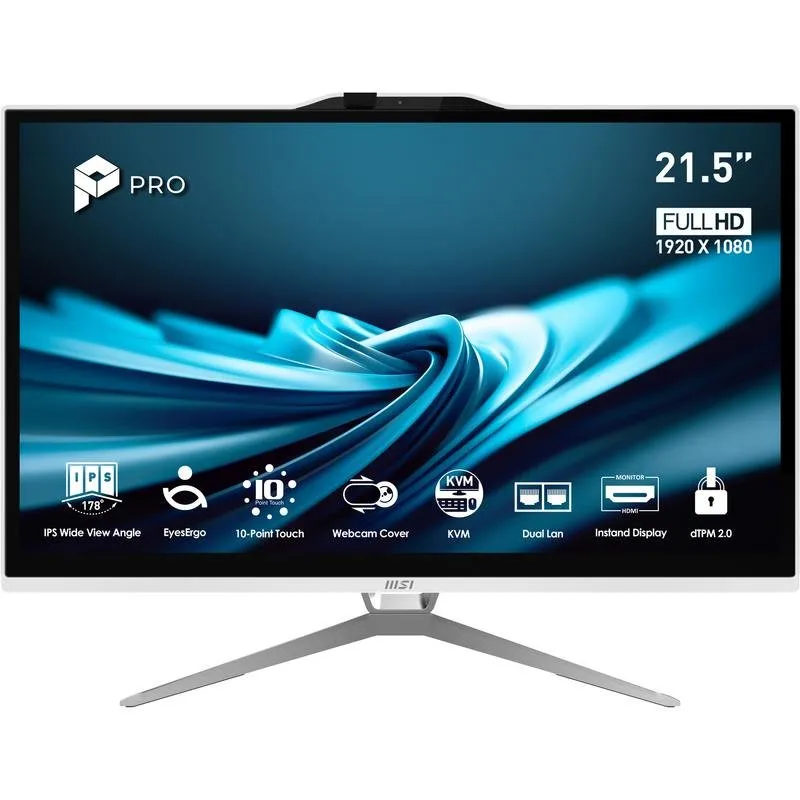 All-in-One MSI Pro AP222T 14MA-614EU Intel Core i3 8GB 512GB SSD UHD 730 21.5" Windows 11 Home Touch