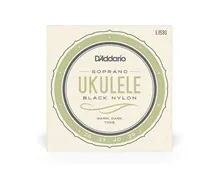 Jogo cordas Ukulele Soprano Daddario EJ53S Black Nylon
