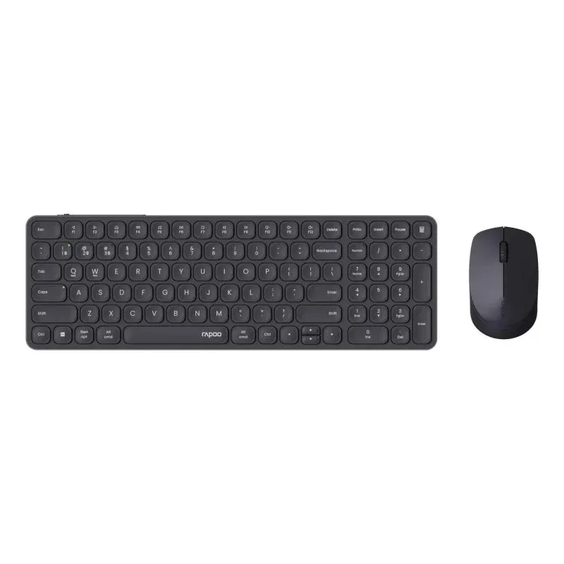 Teclado Rapoo 9710M sem fios QWERTZ com rato incluído e conectividade dupla