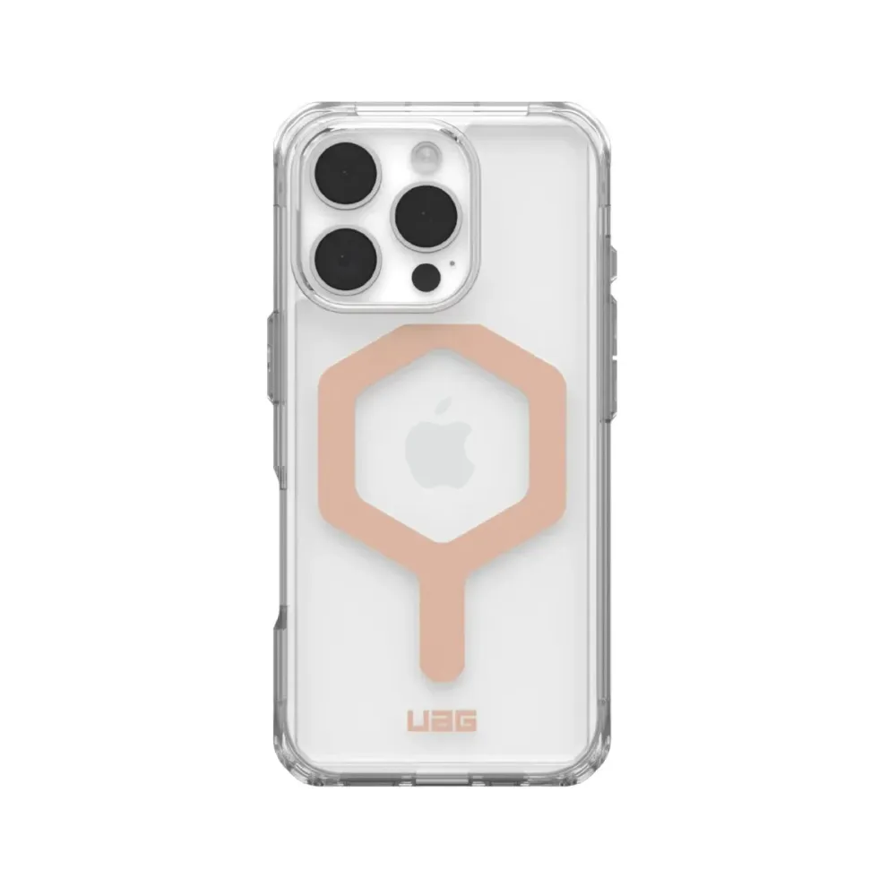 Capa Urban Armor Gear Plyo c/Magsafe iPhone 16 Pro Transparente/Rosa